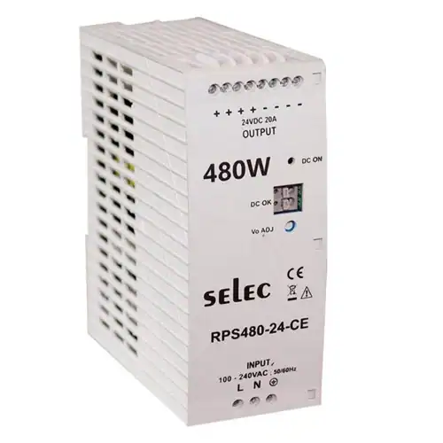 SELEC RPS480-24-CE Din Rail Mount Power Supply